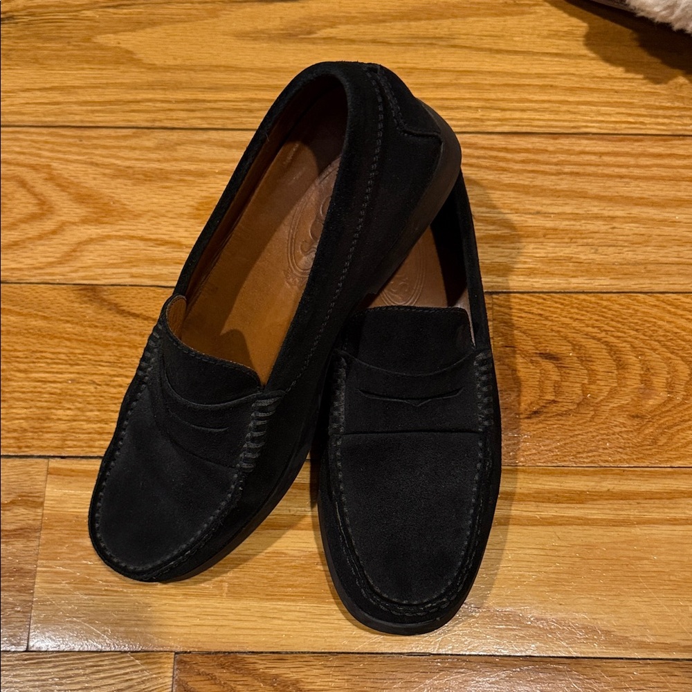 Tod's Black Suede Penny Loafers with Leather Insole - Picture 3 of 5
